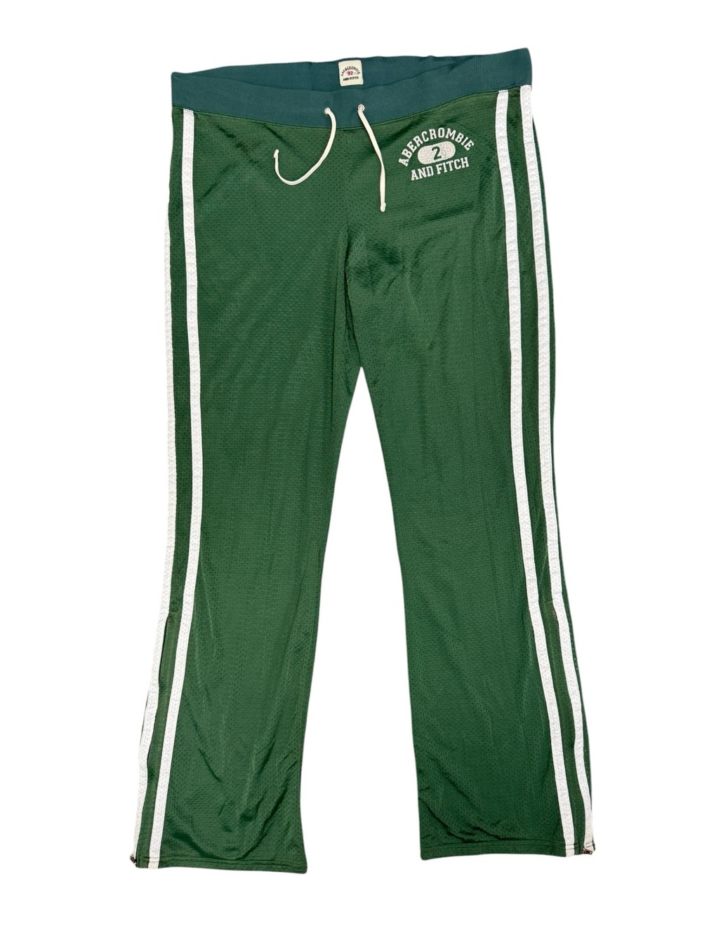 Abercrombie & Fitch A&F Vintage 2000s 90s Y2K Nylon Track Pants Green Medium